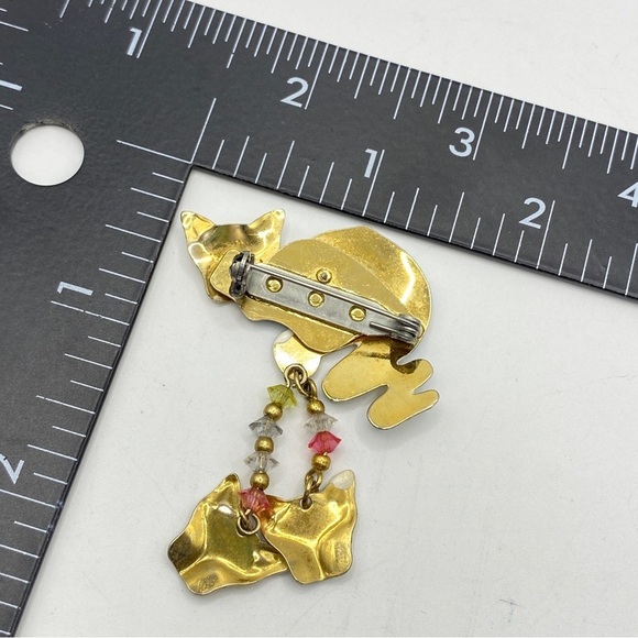 Kitchy Artisan-Made Metal Enameled Cat Brooch Crazy Cat Lady - Picture 5 of 5